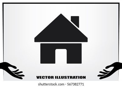 House icon vector illustration eps10. Isolated badge for website or app - stock infographics