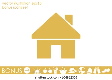 House icon vector illustration eps10. Isolated badge for website or app - stock infographics
