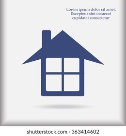 House icon, vector illustration. Flat design style
