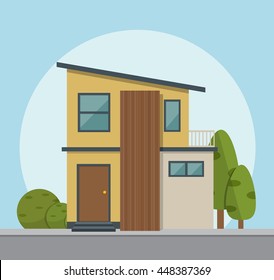 house icon. Vector illustration in flat style.