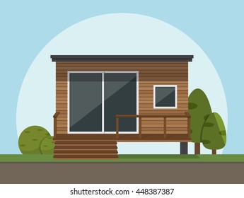 house icon. Vector illustration in flat style.