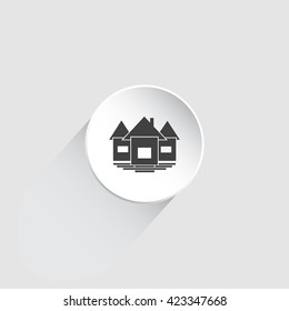 House Icon Vector Illustration.  House Icon Vector.  House Icon Illustration. House Icon with long shadow.