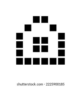 Haussymbol. Vektorgrafik. Pixelkunst und Punktstil.  