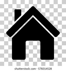 House icon. Vector illustration style is flat iconic symbol, black color, transparent background. Designed for web and software interfaces.