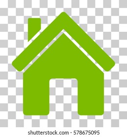 House icon. Vector illustration style is flat iconic symbol, eco green color, transparent background. Designed for web and software interfaces.