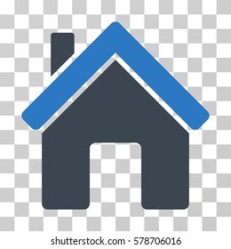 House icon. Vector illustration style is flat iconic bicolor symbol, smooth blue colors, transparent background. Designed for web and software interfaces.