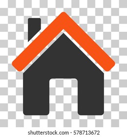 House icon. Vector illustration style is flat iconic bicolor symbol, orange and gray colors, transparent background. Designed for web and software interfaces.