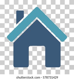 House icon. Vector illustration style is flat iconic bicolor symbol, cyan and blue colors, transparent background. Designed for web and software interfaces.
