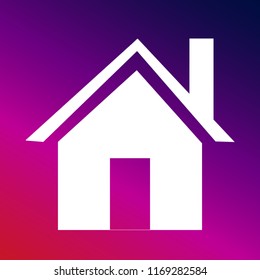 House icon vector illustrator design. purple and pink gradient creative background