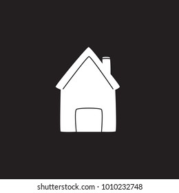 House icon vector isolated on black background. Trendy house icon in flat style.Template for app, ui and logo. Icon house for your web site. Modern house icon, EPS 10
