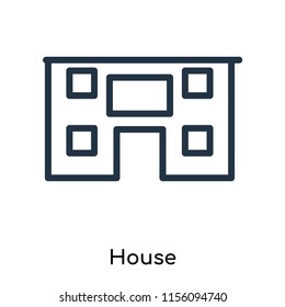 House icon vector isolated on white background. thin symbols or lined elements in outline style