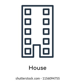 House icon vector isolated on white background. thin symbols or lined elements in outline style