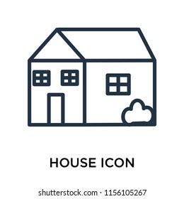 House icon vector isolated on white background. thin symbols or lined elements in outline style