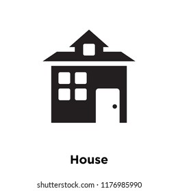 House icon vector isolated on white background, logo concept of House sign on transparent background, filled black symbol