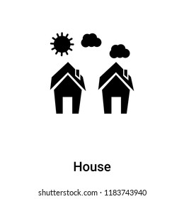 House icon vector isolated on white background, logo concept of House sign on transparent background, filled black symbol