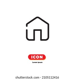 Vector de icono de la casa aislado en fondo blanco.