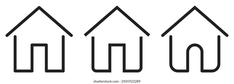 House icon vector line. Home icon vector line. Vector illustration, EPS 10