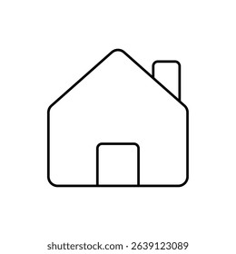 house icon, vector line isolated on white background. trendy and modern design