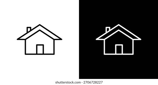 House icon. Vector linear icon isolated in black and white