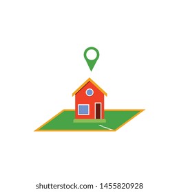 house icon vector, logo design, map,location