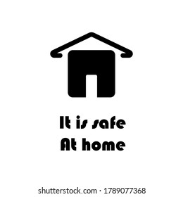 House icon. House vector icon. A logo that symbolizes home safety. Simple house icon. It's safer at home. Stay at home.