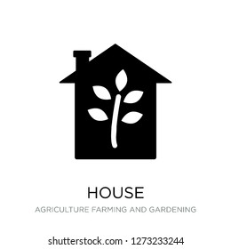 house icon vector on white background, house trendy filled icons from Agriculture farming and gardening collection, house simple element illustration