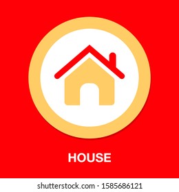 House Icon - Vector Real Estate Building Symbol. House Element