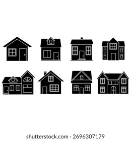 Ícone vetor de casa definido. Coleção de sinais de ilustração inicial. Símbolo de construção. Logotipo do hotel. Casas conjunto de ícones da Web. Página inicial para aplicativos móveis e da Web.
