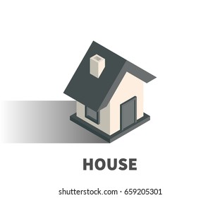 House icon, vector symbol in isometric 3D style isolated on white background.