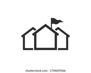 House icon. Village icon. Camp icon.  