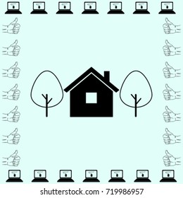 House icon, village vector illustration 