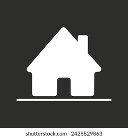 house icon. White icon on black background. Vector illustration. Eps file 471.