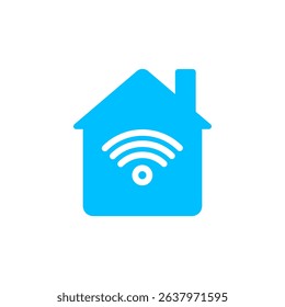 house icon with Wi-Fi signal, visual for home internet, smart home, home automation, connectivity or modern life suitable for web design, mobile apps, printed materials and presentations