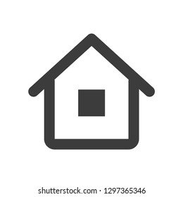 House icon with window, outline design vector