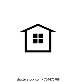 House Icon with Window Shape Logo Vector