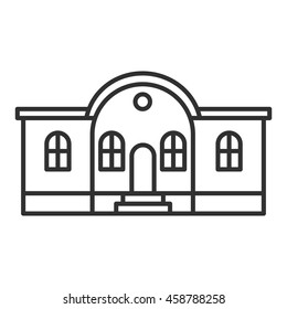 house icon.building thin line design.Vacation home vector illustration