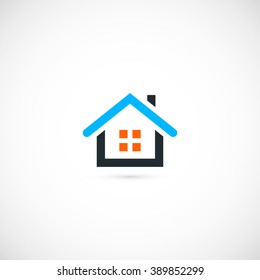 House icon/logo. Isolated on white background. Vector illustration, eps 10.