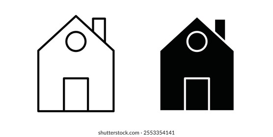 House icons in black filled and outlined style