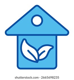 Iconos de la casa en estilo azul, Ilustración vectorial