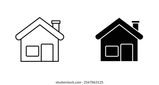 House icons collection in Filled flat and thin line style.