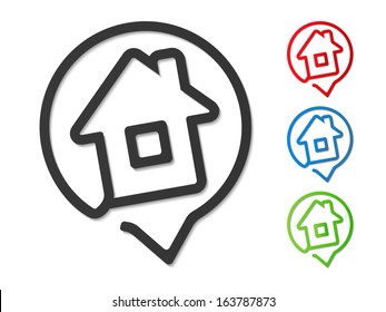 Ilustraciones Imagenes Y Vectores De Stock Sobre Map Pin House Logo Shutterstock