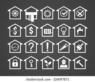 house icons, different aspects of real property