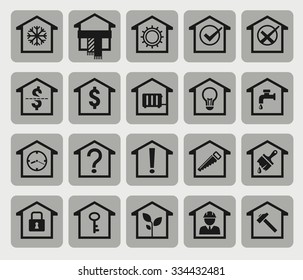 house icons, different aspects of real property