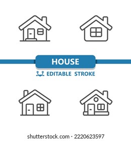 House Icons. Home, Building, Real Estate Icon. Professional, 32x32 pixel perfect vector icon. Editable Stroke