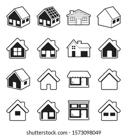 House Icons. Line With Fill Design. Vector Illustration.