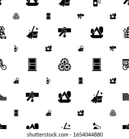 House Icons Pattern Seamless. Included Editable Filled Plumbing Service, Casino, Disinfection Service, Cleaning Service, Door, Camping, Rental Period Icons. House Icons For Web And Mobile.