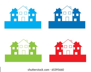 House icons, real estate concept, vector.