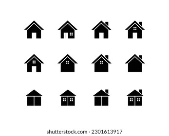 House icons representing house Vector Illustration. House and home simple symbols