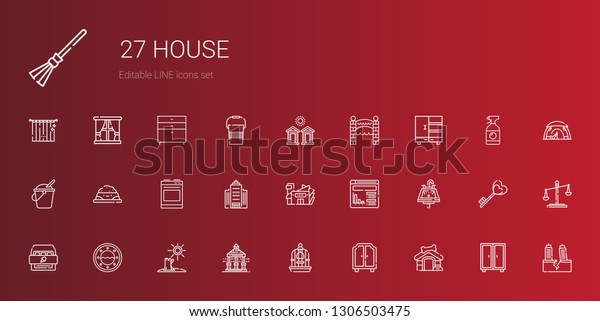 House Icons Set Collection House Dog Stock Vector Royalty Free