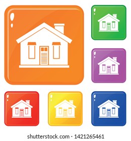 House icons set collection vector 6 color isolated on white background